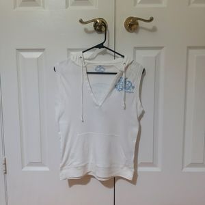 💚 2/$35 Polo Ralph Lauren white sleeveless v-neck hoodie
